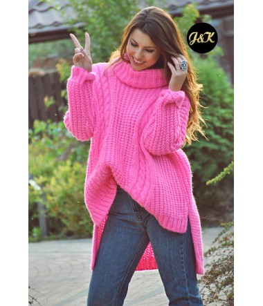 SWETER O GRUBYM SPLOCIE GOLF OVERSIZE SOPHIA  J&K Swetry Damskie
