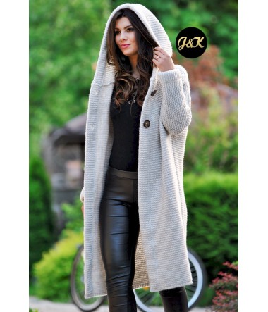 SWETER KARDIGAN ZAPINANY NA GUZIKI HONEY  J&K Swetry Damskie