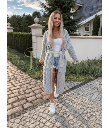 SWETER KARDIGAN Z PASKIEM CARMEN J&K Swetry Damskie