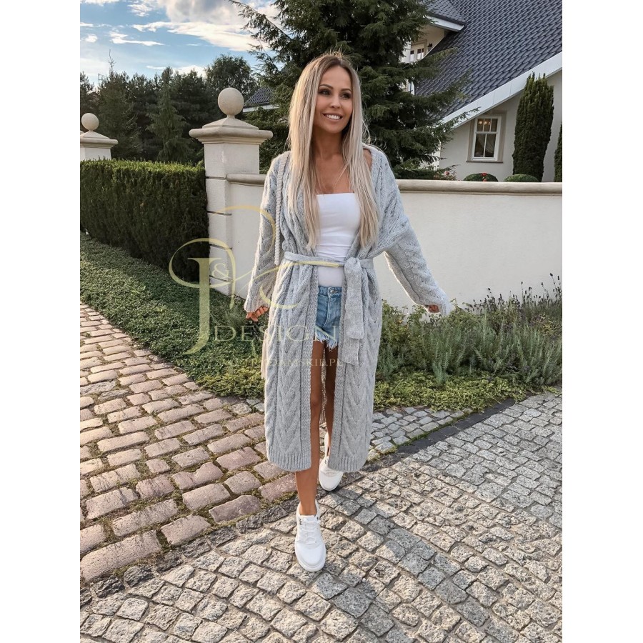 SWETER KARDIGAN Z PASKIEM CARMEN J&K Swetry Damskie SWETER KARDIGAN Z PASKIEM CARMEN J&K Swetry Damskie