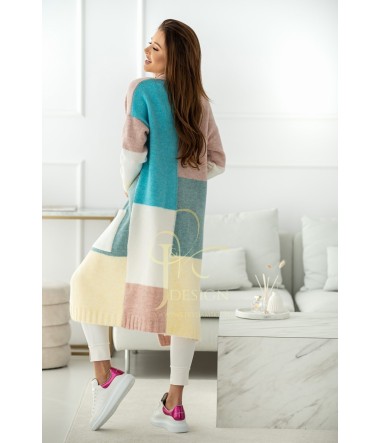 SWETER KARDIGAN KOLOROWY SARA II J&K Swetry Damskie