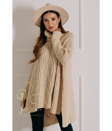 SWETER PONCZO GOLF OVERSIZE RITA J&K Swetry Damskie