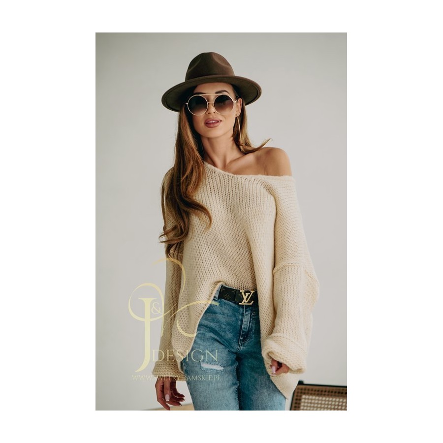 SWETER KRÓTKI OVERSIZE NELI J&K Swetry Damskie