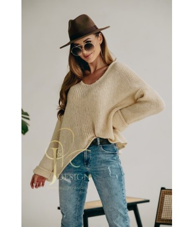 SWETER KRÓTKI OVERSIZE NELI J&K Swetry Damskie