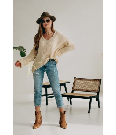 SWETER KRÓTKI OVERSIZE NELI J&K Swetry Damskie