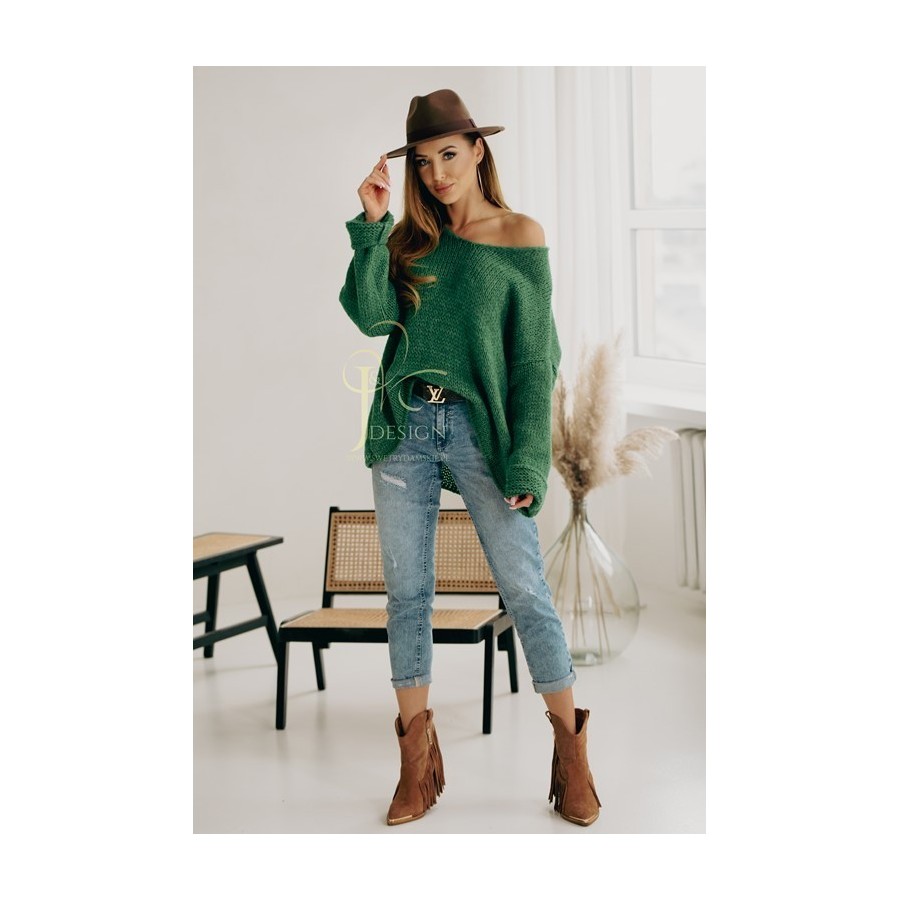 SWETER KRÓTKI OVERSIZE NELI J&K Swetry Damskie SWETER KRÓTKI OVERSIZE NELI J&K Swetry Damskie
