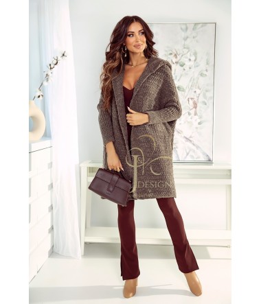 SWETER O GRUBYM SPLOCIE KARDIGAN OVERSIZE JENNY J&K Swetry Damskie