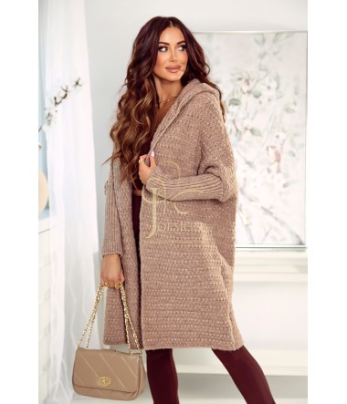 SWETER O GRUBYM SPLOCIE KARDIGAN OVERSIZE JENNY J&K Swetry Damskie