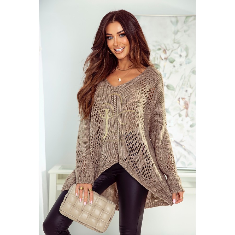 SWETER W SEREK OVERSIZE DAISY J&K Swetry Damskie
