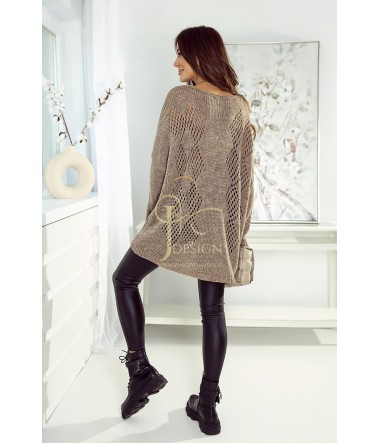 SWETER W SEREK OVERSIZE DAISY J&K Swetry Damskie