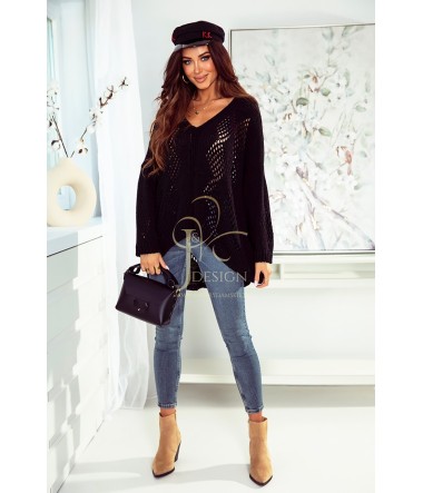 SWETER W SEREK OVERSIZE DAISY J&K Swetry Damskie