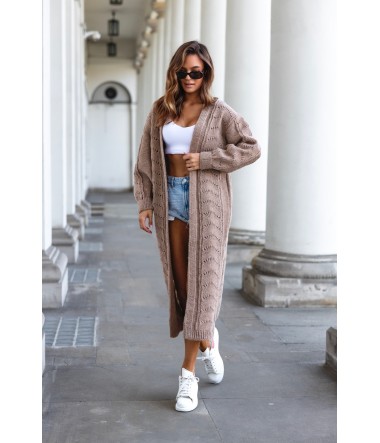 Długi ażurowy kardigan Lorena