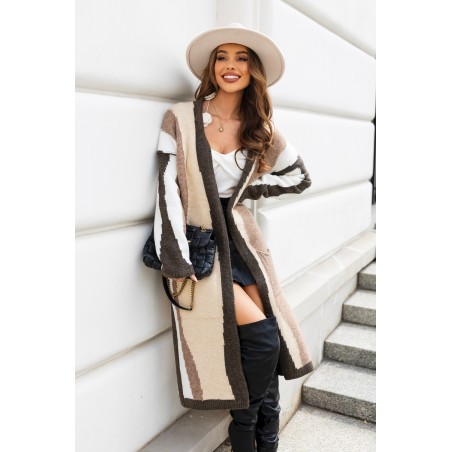 Długi kardigan Noemi czekolada