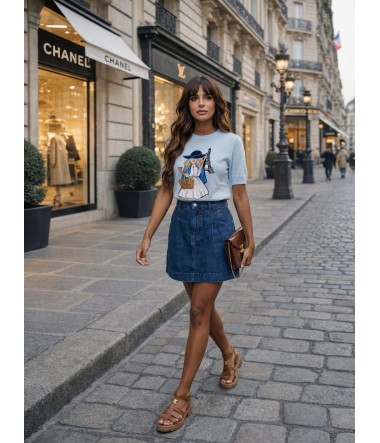 Luźny sweter z modnym haftem oversize damski Paris Duo