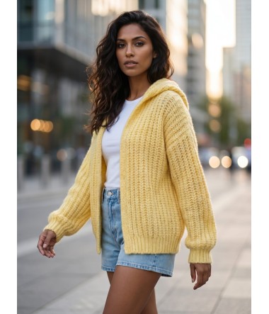 Wygodny sweter z kapturem oversize damski Moon