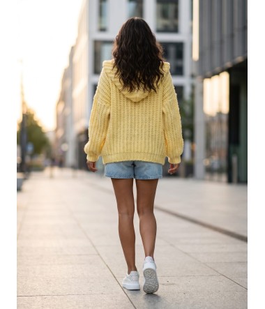 Wygodny sweter z kapturem oversize damski Moon