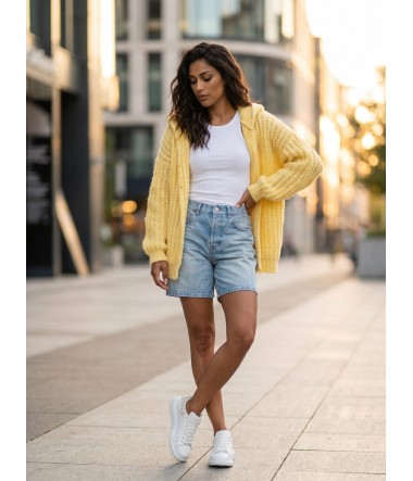 Wygodny sweter z kapturem oversize damski Moon