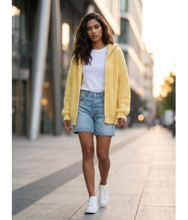 Wygodny sweter z kapturem oversize damski Moon