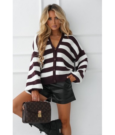 Sweter w ozdobne pasy Gina